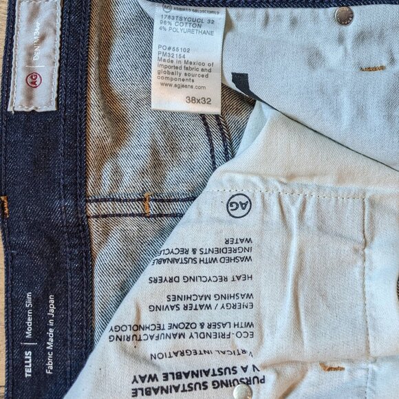 AG Tellis Modern Slim Jeans 360 Stretch Denim, Size 38x32 - Picture 3 of 5
